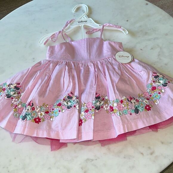 Disney Other - New Disney Minnie Mouse Tutu couture pink chambray dress panty 12M